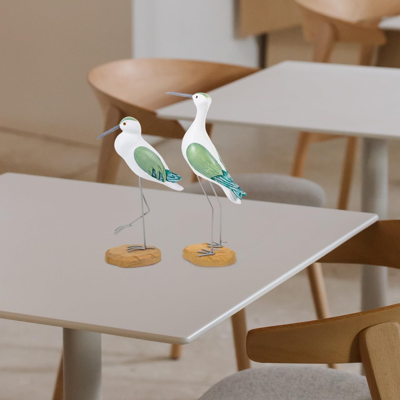 IMIKEYA 2pcs Wooden Seagull Ornaments Nautical Animal Figurine Simulation Coastal Tabletop Ornaments Seagull Sculpture Statue Office Desk Decor Wooden Desktop Display Tropical Beach Cabinet Seaside