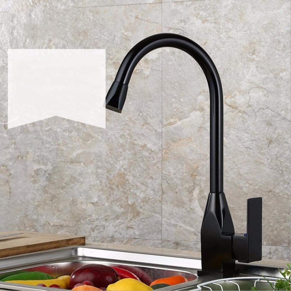 Kitchen Mixer tap Gray Faucet in Space Aluminium Home Kitchen Cold and hot Vegetable Basin Faucet,Black Needed