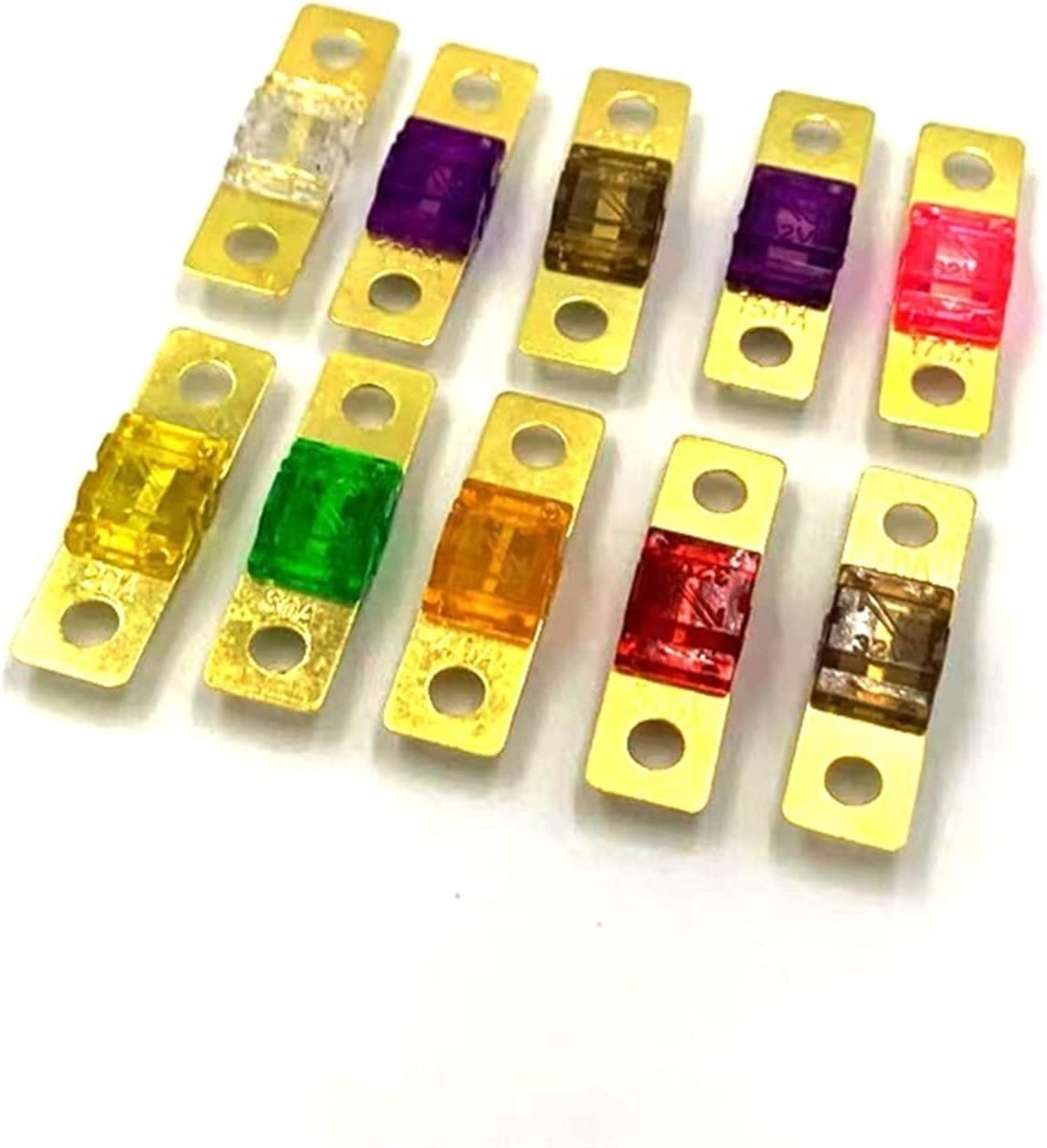 5pcs ANS Fuse 20A 30A 40A 50A 60A 70A 80A 100A 125A 150A 175A ANL Gold Plated Stud Car Fuses Mini Car Stereo Audio AFS Fuse(5pcs,OneColor)