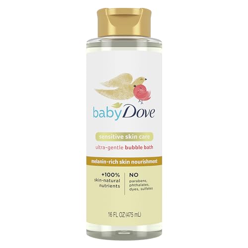 Image of Baby Dove Bubble Bath Melanin-Rich Skin Nourishment for nourished Skin and Bath time Fun Sensitive Skin Care with Skin-Natural nutrients 16 oz, Silver