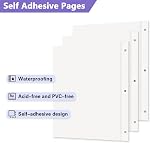 Photo Album Refill Pages for 3 Ring Binder, 30 Sheets/60 Pages Self Adhesive Scrapbook Sheets, Acid Free & Waterproof, Expandable Add & Remove Page, Fit 2x3 4x6 5x7 8x10 Photos Stamps Recipe Cards