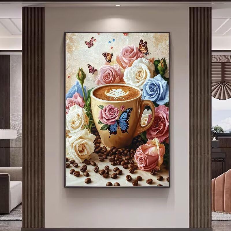 Diamond Painting Papillon café 5D strass complets et brillance haute définition
