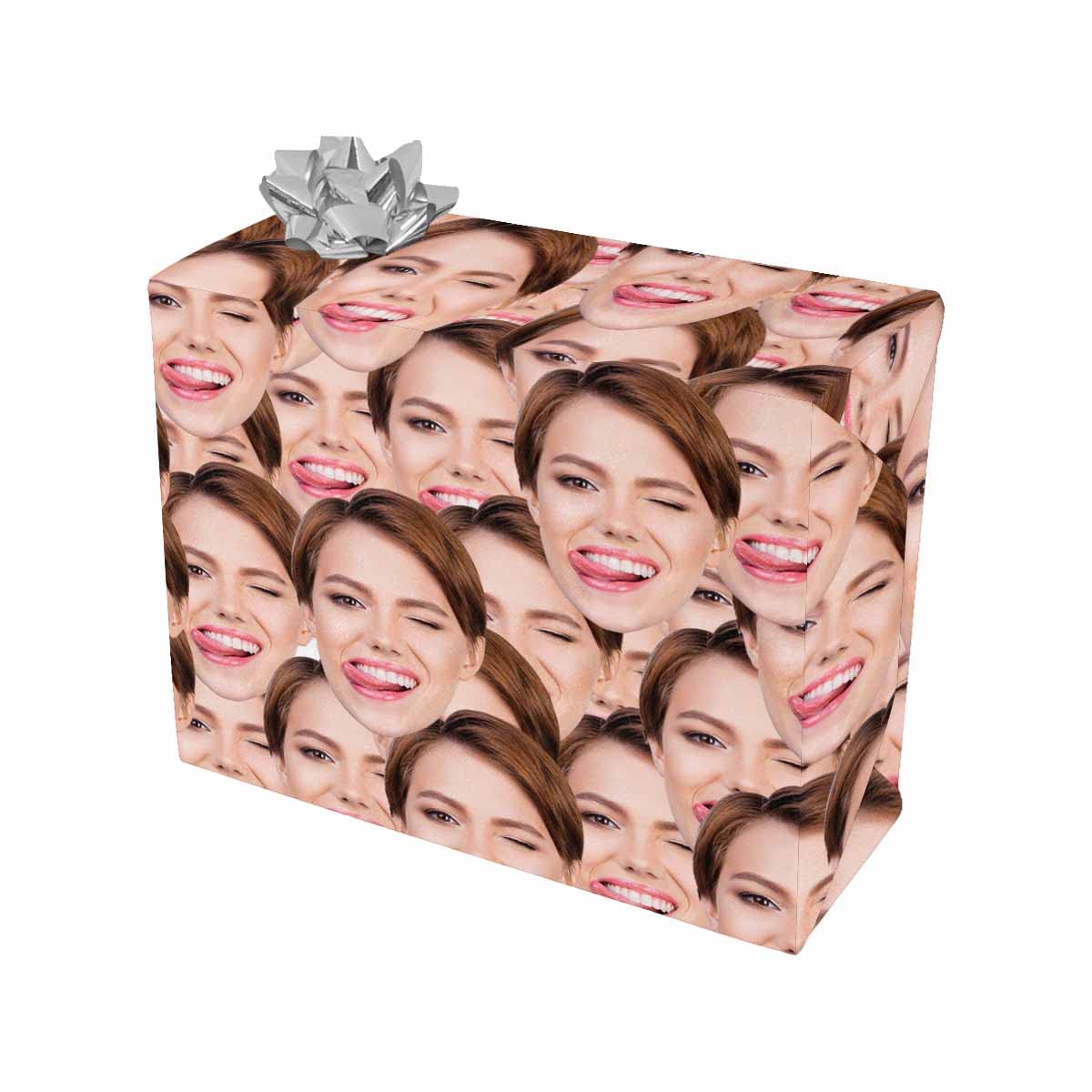 MyPupSocks Custom Photo Gift Wrap Paper - 3 Rolls 58x23 Inch Personalized Wrapping Paper