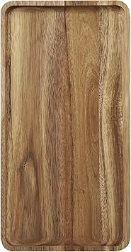 Acacia Wooden Serving Tray - Wooden Charcuterie Board - Rectangle Wood Platter for Serving Food, Fruit & Cheese Board Wood Dessert Trays 1, 14"x7"x0.6"