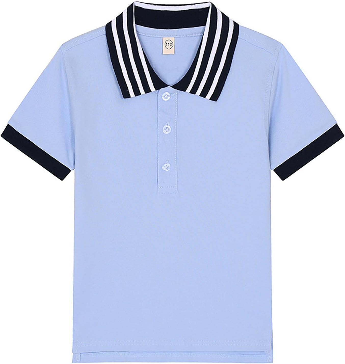 Boys Polo Shirt Classic Fit Comfort Stretch Short Sleeve Golf Shirts Button Closure Color Block Active Casual Fashion Tops