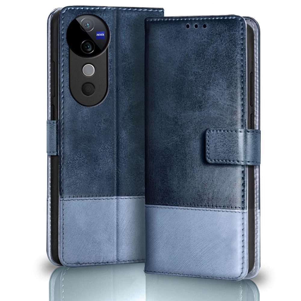 TheGiftKart Flip Back Cover Case for Vivo V40 / V40 Pro / T3 Ultra 5G | Dual-Color Leather Finish | Inbuilt Stand & Pockets | Wallet Style Flip Back Cover Case (Faux Leather, Blue & Sky) (B0DC4918DD) Amazon Price History, Amazon Price Tracker