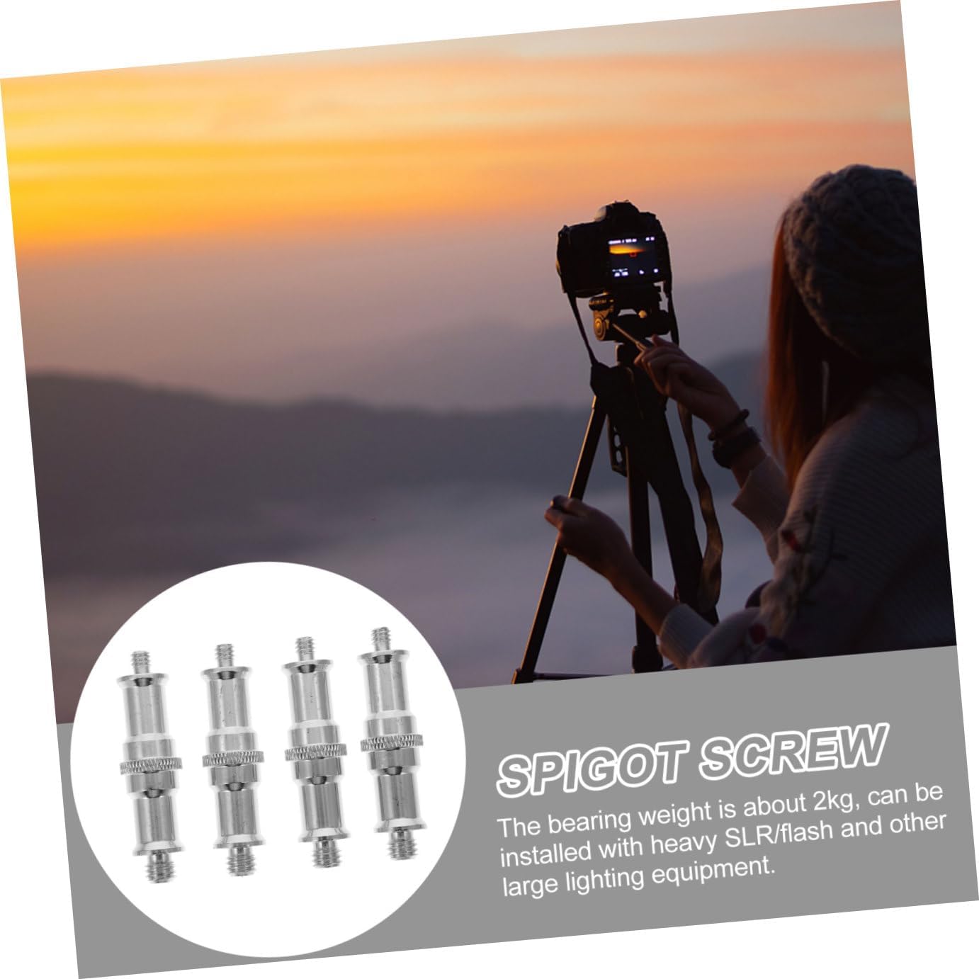 4pcs 1/4 to 3/8 Threaded Screw Adapter Spigot for Camera Tripod Mounting Hardware Studio Light Stand Accessories