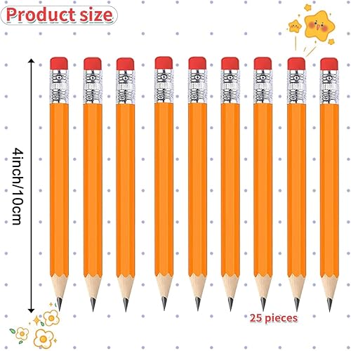 Miniatura 2 de 25 lápices de golf con borrador preafilados, mitad lápices hexagonales de madera, grafito 2B para puntuación de eventos de golf, aula, boda,
