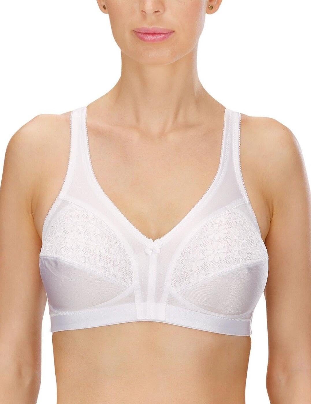 Naturana Women's White Soft Cup Wireless Bra, 38Dd