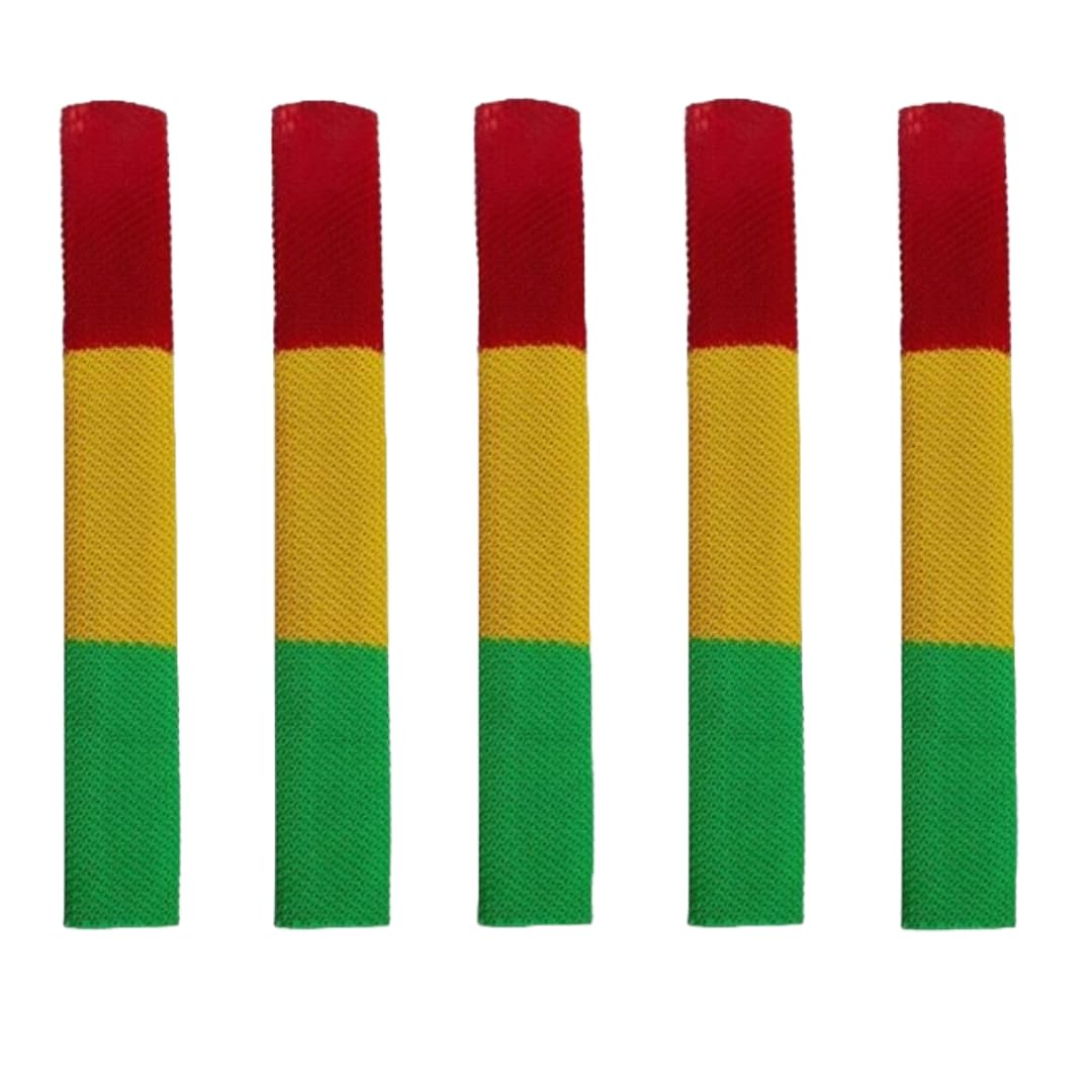 ND Sports Cricket Bat Grips – Premium Rubber Cricket Bat Grip Tape for Maximum Hold & Shock Absorption | 4 Styles | Multi-Color | Pack of 1| Durable Bat Grips Cricket (Jiggy Jazz, Pack of 5)