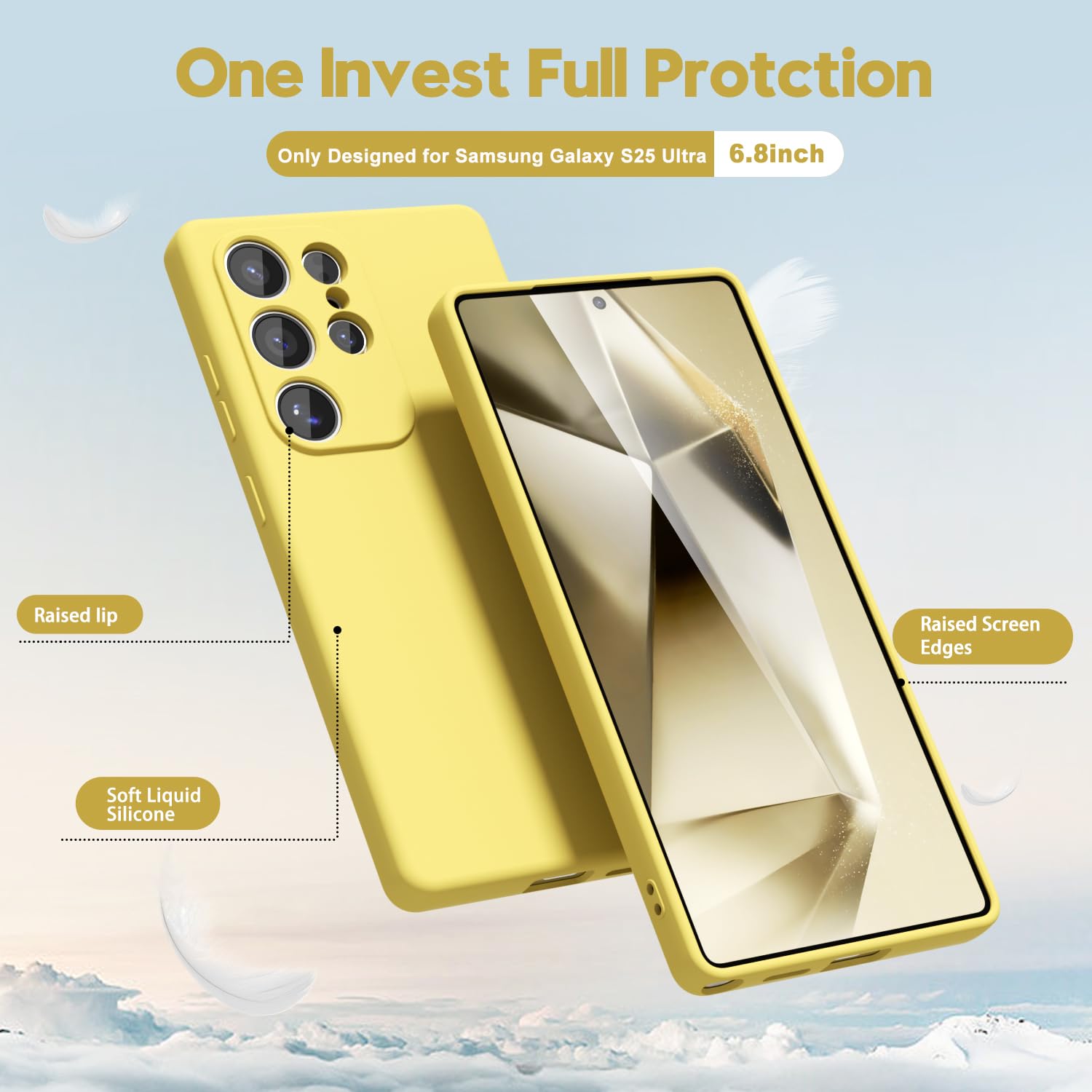 oakxco for Samsung Galaxy S24 Ultra Phone Case Liquid Silicone, Thin Slim Soft Rubber Gel TPU Plain Simple Cover for Women Girl Cute, Matte Solid Color, Brown Khaki Nude — view 131