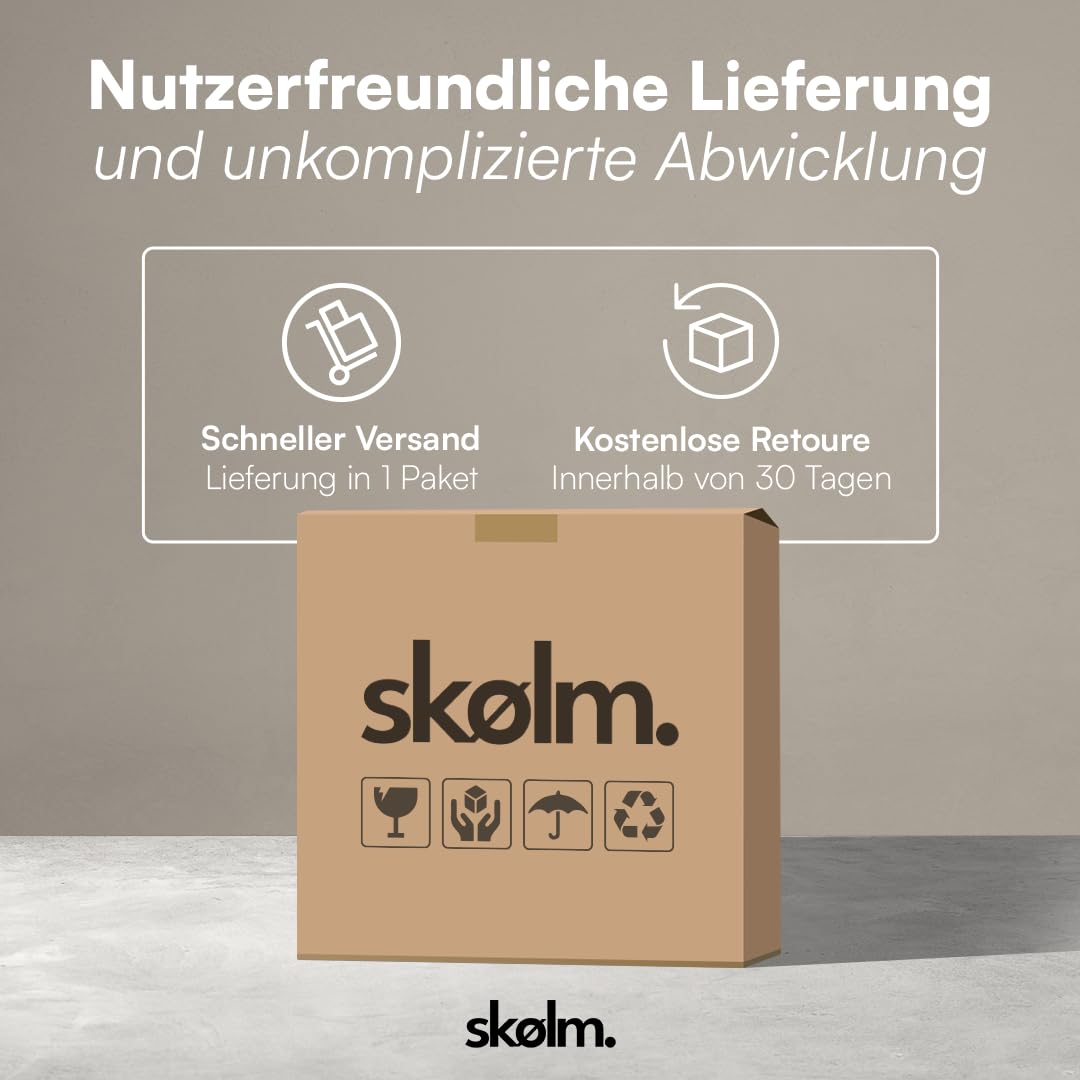 skølm Mjölnir Couchtisch rund Ø70 cm – Wohnzimmertisch aus Eiche Massivholz – Sofatisch mit 2 Ablagen – kleiner Beistelltisch Natur geölt – Holztisch Wohnzimmer mit Stauraum – Coffee Table