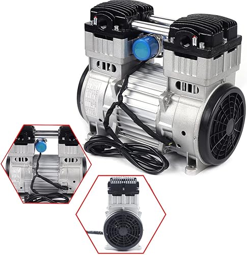 Miniatura 3 de Bomba de vacío de diafragma sin aceite, bomba de aire silenciosa sin aceite 7CFM con cabezal de compresor de aire 110 V, compresor de aire