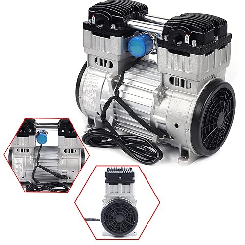 Miniatura 6 de Bomba de aire silenciosa sin aceite de 110 V, bomba de vacío sin aceite, para máquina laminadora totalmente automática, máquina de medición LED