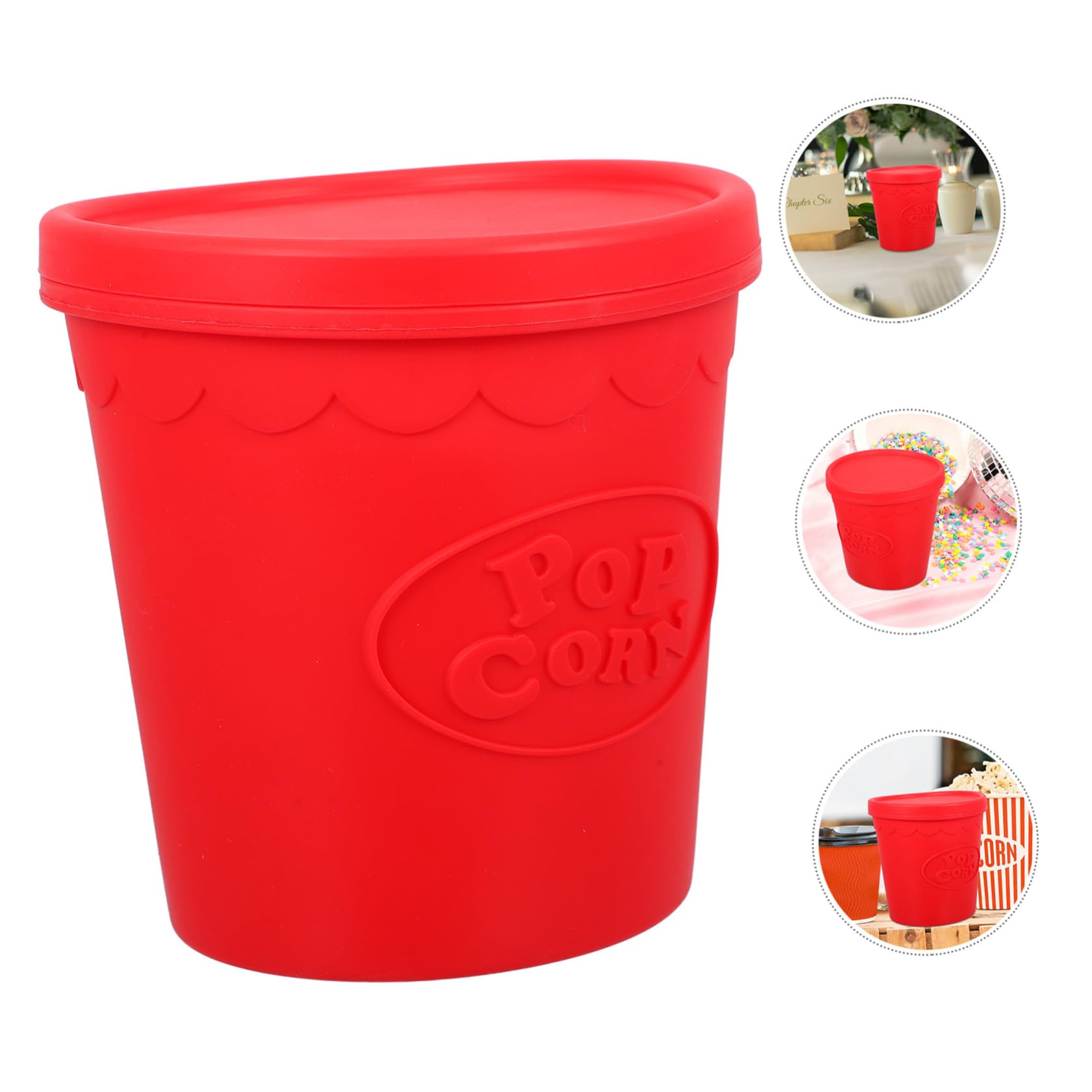 CIYODO Thickened Silicone Popcorn Bucket Reusable Popcorn Holder Container Nights for Treats and Candy