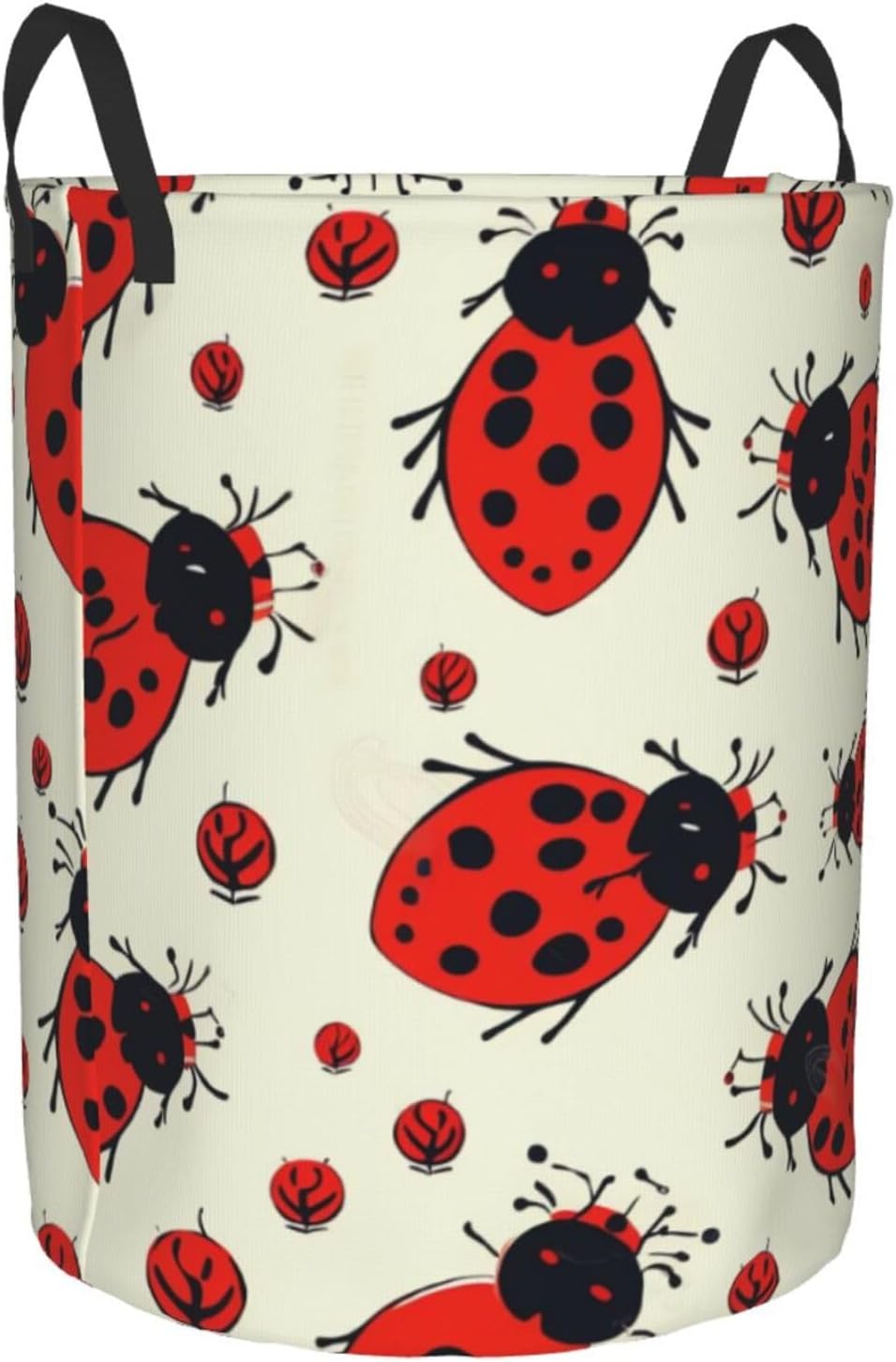 Red Ladybug Laundry Basket With Handles, Foldable Laundry Hamper Oxford Cloth Dirty Clothes Basket Waterproof Clothes Toys Storage Bin Organizer for Bedroom Bathroom Dorm