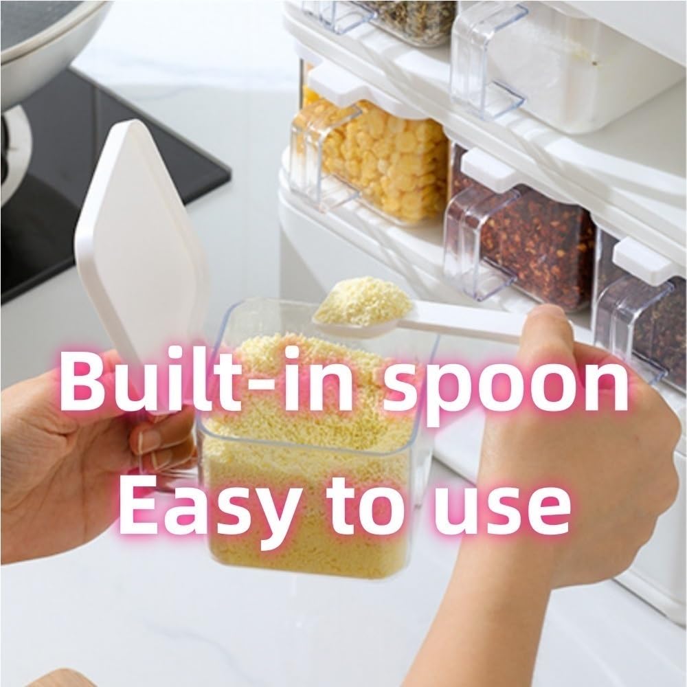 Nizer - Portaspezie multifunzionale con cassetti, in plastica resistente, per cucina e sala da pranzo, 30 x 24,4 x 51,1 cm, soluzione ideale per condimenti e salvaspazio