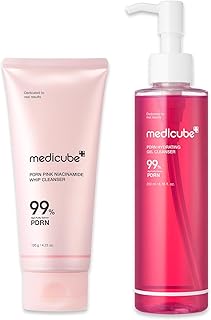 medicube Pink Cleanse & Glow Duo: PDRN Marshmallow Whip Cleanser and PDRN Jelly to Foam Cleanser | Daily Facial Wash for All Skin Types | For Clear Smooth Skin