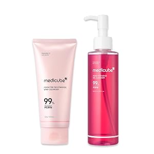 medicube Pink Cleanse Glow Duo PDRN Marshmallow Whip Cleanser and PDRN Jelly to Foam Cleanser Daily Facial Wash