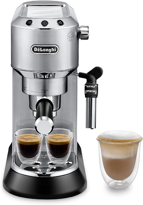 De'Longhi Dedica Manuel Espresso Makinesi, 15 cm Genişlik, 1 L Kapasite, 1350W, 15 Bar Basınç, Paslanmaz Çelik (EC 685.M)