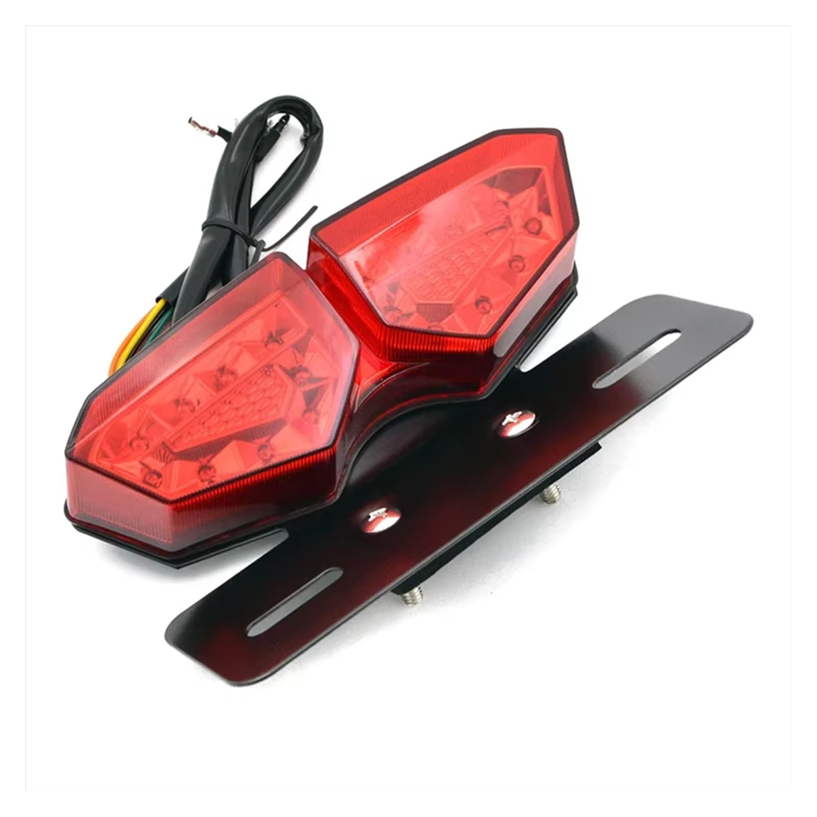 Moto luce freno targa lampada Per moto, fuoristrada, bici da spiaggia, fanale posteriore, 12 V, LED, grande farfalla, lenti per luce freno