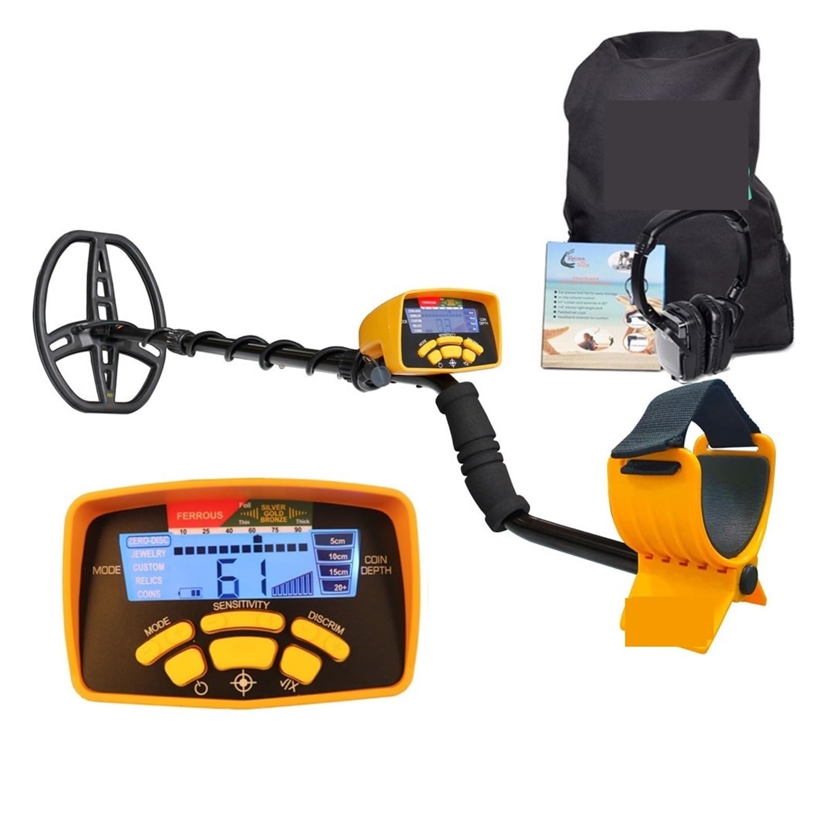 Metal Detector, MD-6450 Underground Metal Detector Gold Digital Display Backup Light LCD Digger Treasure Hunter(MD6450)