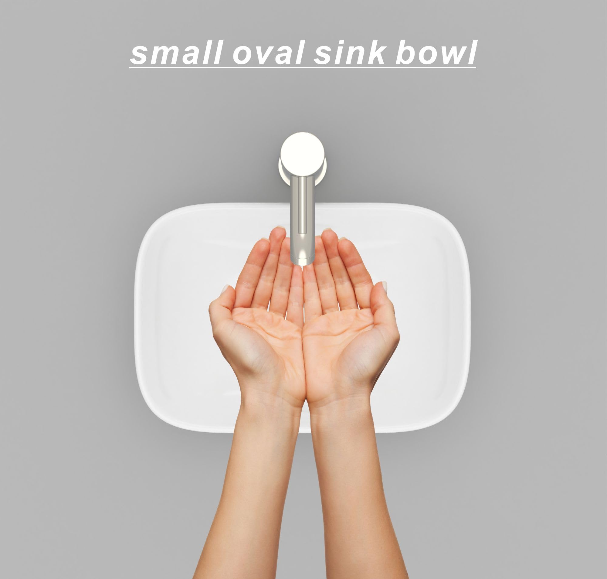 J-FAMILY Lavabo de baño moderno pequeño sobre mostrador, compacto de porcelana y cerámica, lavabo pequeño, 365 x 250 x 115 mm