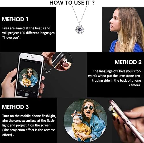 Miniatura 4 de JewelOra Collar con foto personalizada para mujer, collar proyectado con foto personalizada, colgante para mamá, collar de memoria proyectiva