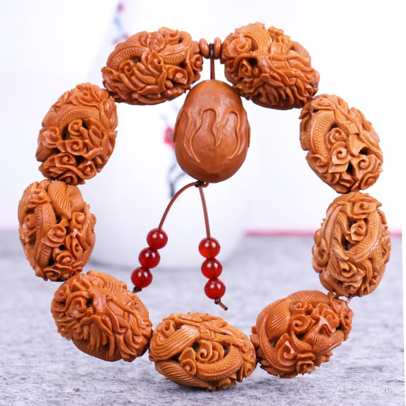 Amazon.co.jp: オリーブの核手彫り手串竜男士九龍の核彫り透かし彫り純