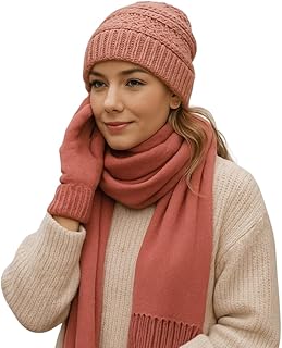 Kit Frio com Gorro, Cachecol e Luva Touch Acessórios de Inverno em Acrílico e Poliéster para Presentes e Viagens