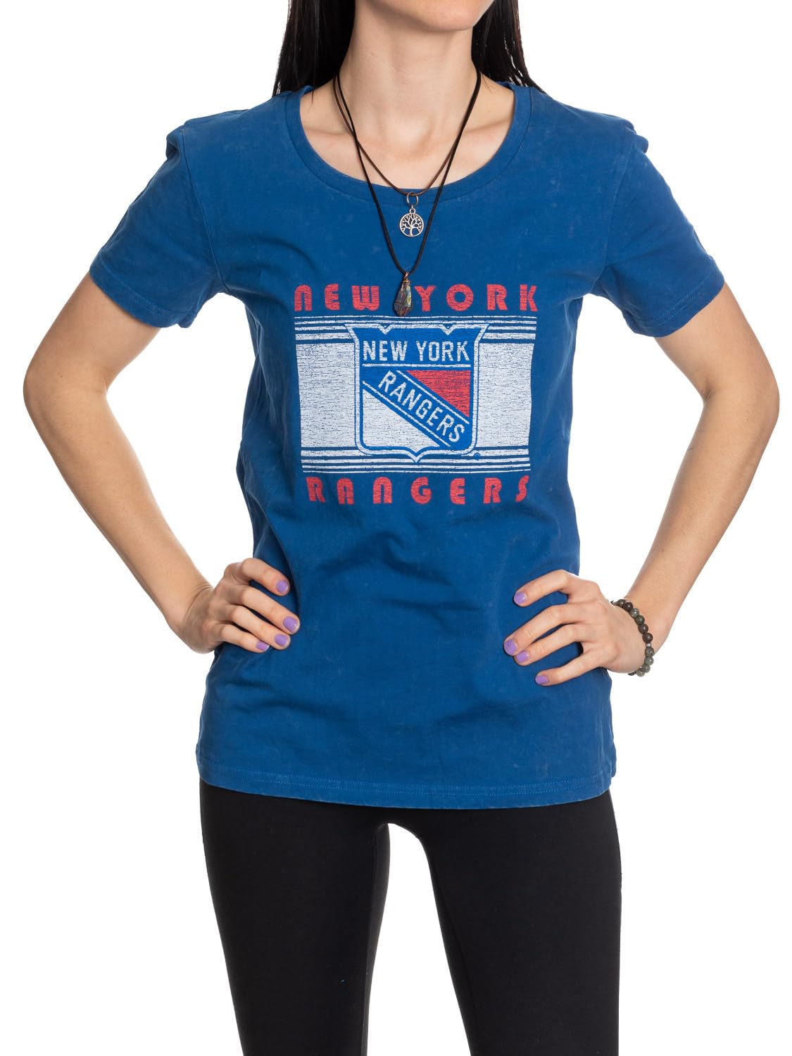 Camiseta New York Rangers NHL mujer ropa deportiva de cuello redondo cómoda talla grande 7