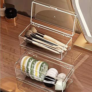 Brocha de maquillaje apilable con tapa, espon...