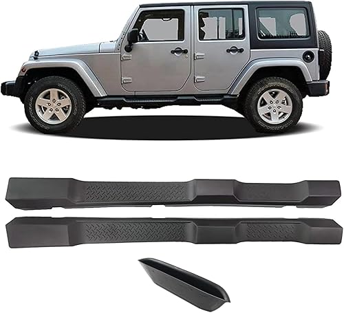 GaeaAuto Estribos de barras laterales de caída para Jeep Wrangler JK de 4 puertas 2007-2017