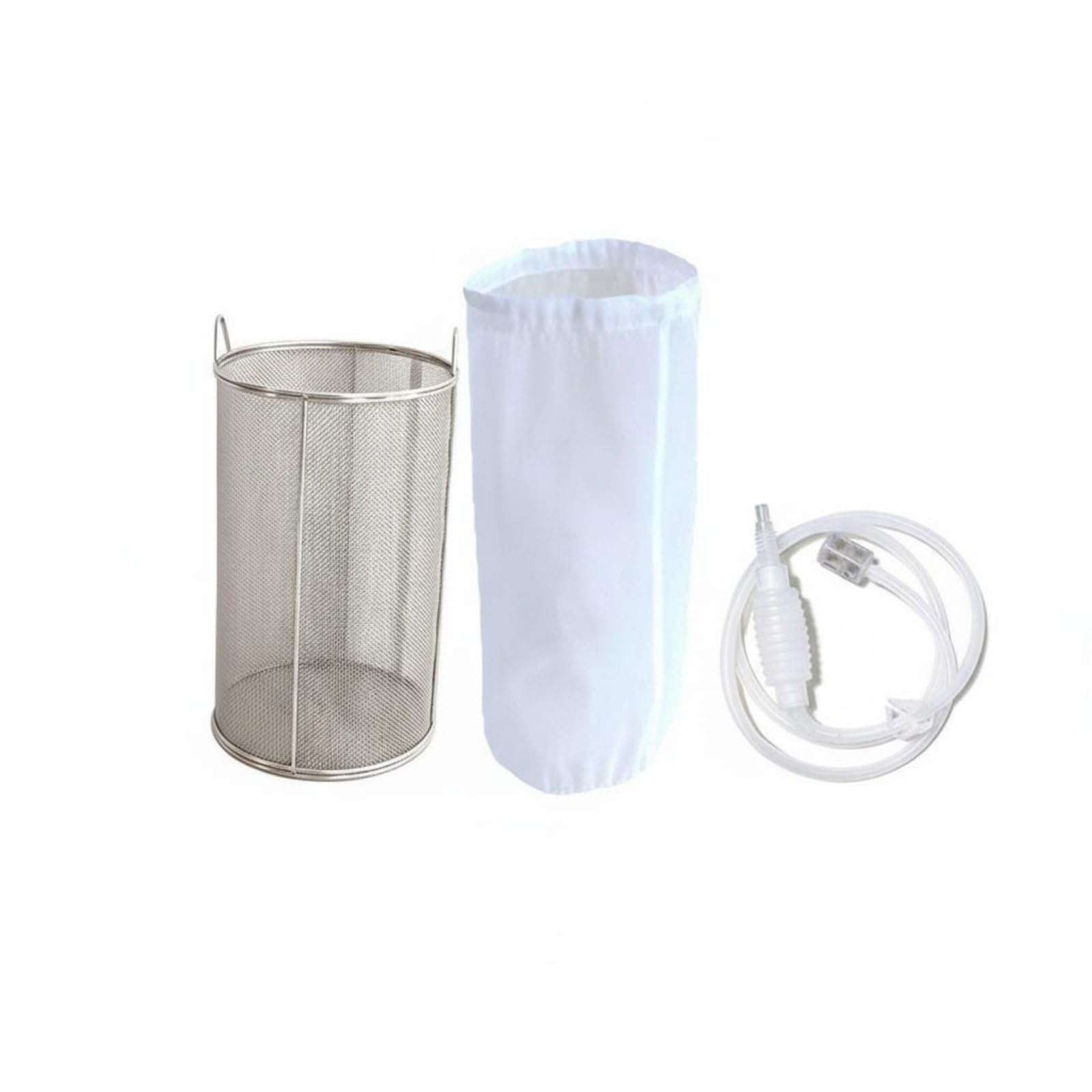 MagiDeal Colador de Acero Inoxidable con Estructura Reforzada Filtro de Malla Fina Diseño Cilíndrico Profundo y Bordes Pulidos Adecuado para Elaboración Casera, 14CM, Bolsa Para Cucharón De Paja