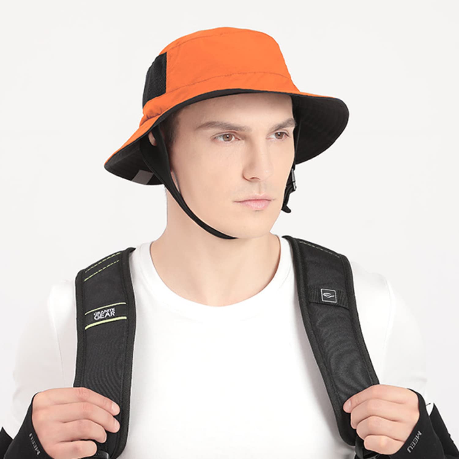 WANYIG Cappello da Sole Anti UV Uomo Donna Estivo One-in-all Stoccaggio Impermeabile Cappello da Pescatore per Pesca Asciugatura Rapida Grande 56-60CM con 6.5cm Tesa