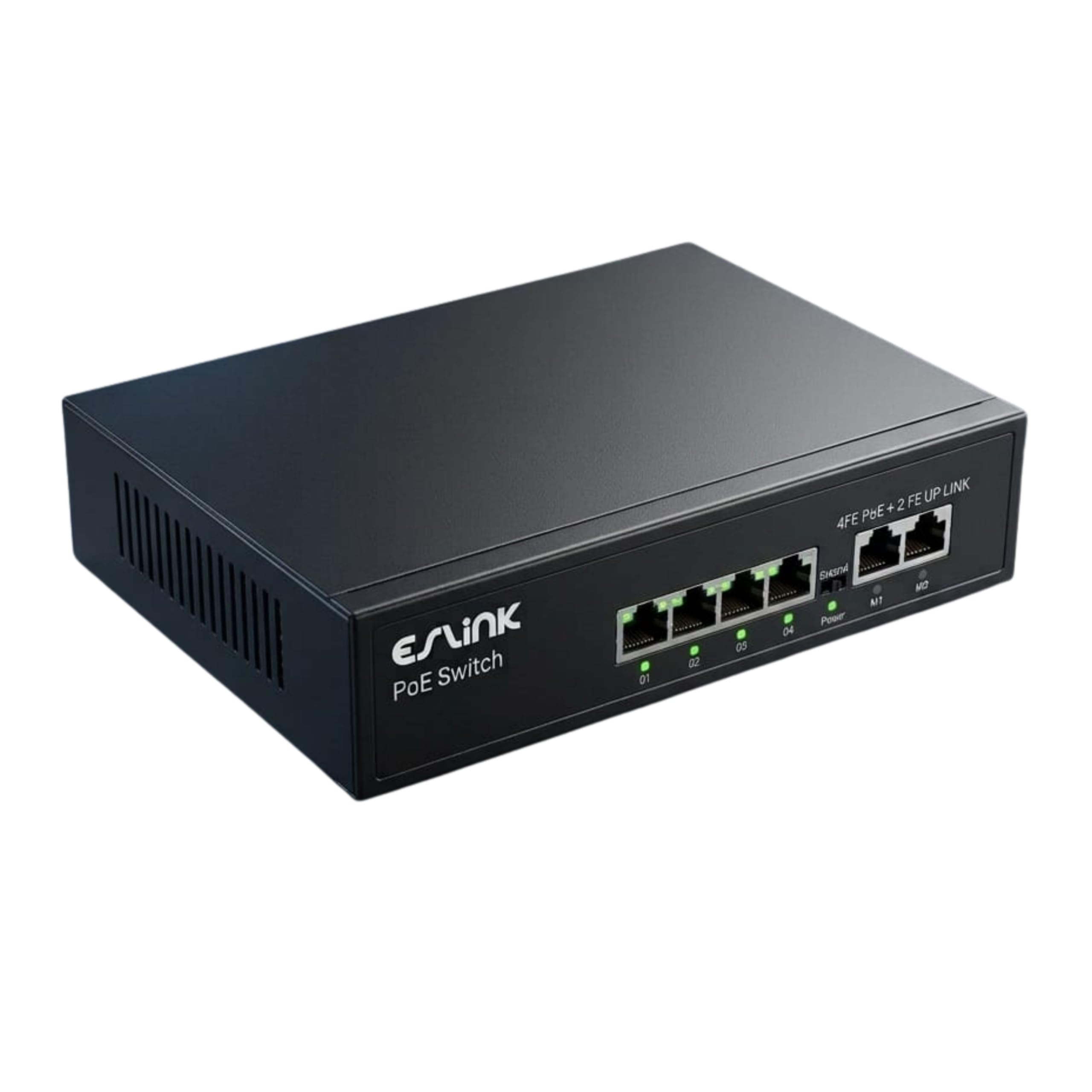 ESLink 4 Port PoE Switch with 2 Uplink Ports, 10/100Mbps Fast Ethernet, IEEE 802.3af/at PoE, Plug & Play, Metal Housing-image-27