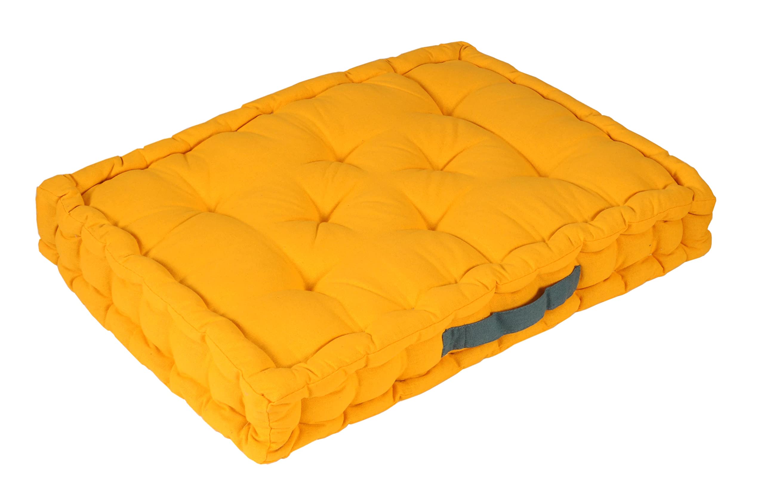 Atout Ciel Cuscino da pavimento o schienale per pallet, 60 x 40 cm, con manico a contrasto, giallo senape