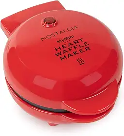 Nostalgia MyMini Máquina de waffle em formato de coração pessoal hash browns presente de dia dos namorados tamanho compacto