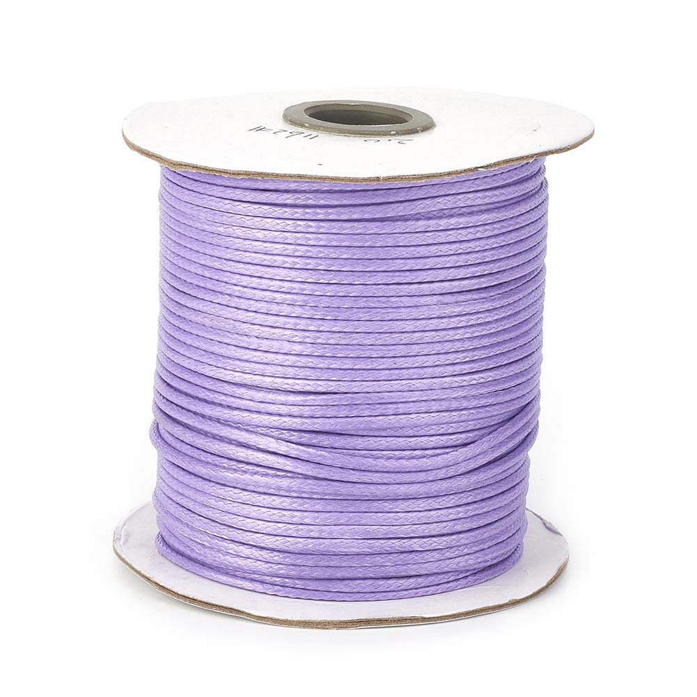 Cheriswelry about 200yards 1.5mm Korean Polyester Cord Thread Beading String Rope with Spool for Jewellery Crafts Making Macrame, Lilac
