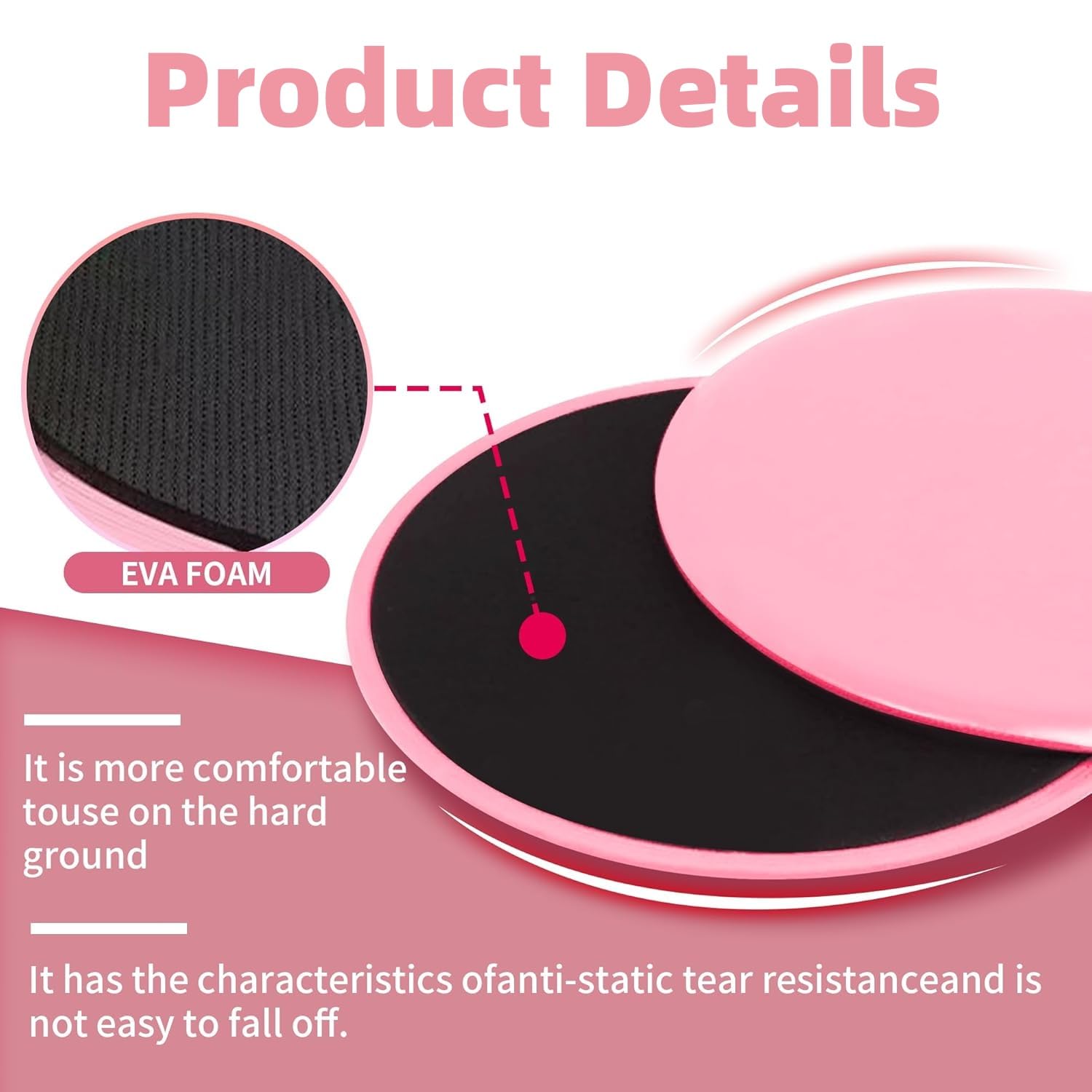 Sliders Fitness, 2PCS Dischi Scorrevoli Core Sliders Gliding Discs Doppia Faccia Dischi Fitness Per Palestra Rinforzo (Rosa)