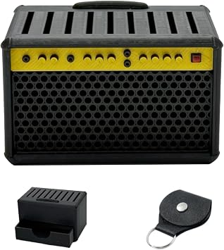 Large Capacity Amp Guitar Pick Holder with Drawer - 3D Printed Pick Box,Guitar Pick Display Stand,Storage Set with Paddle Carrying Clip