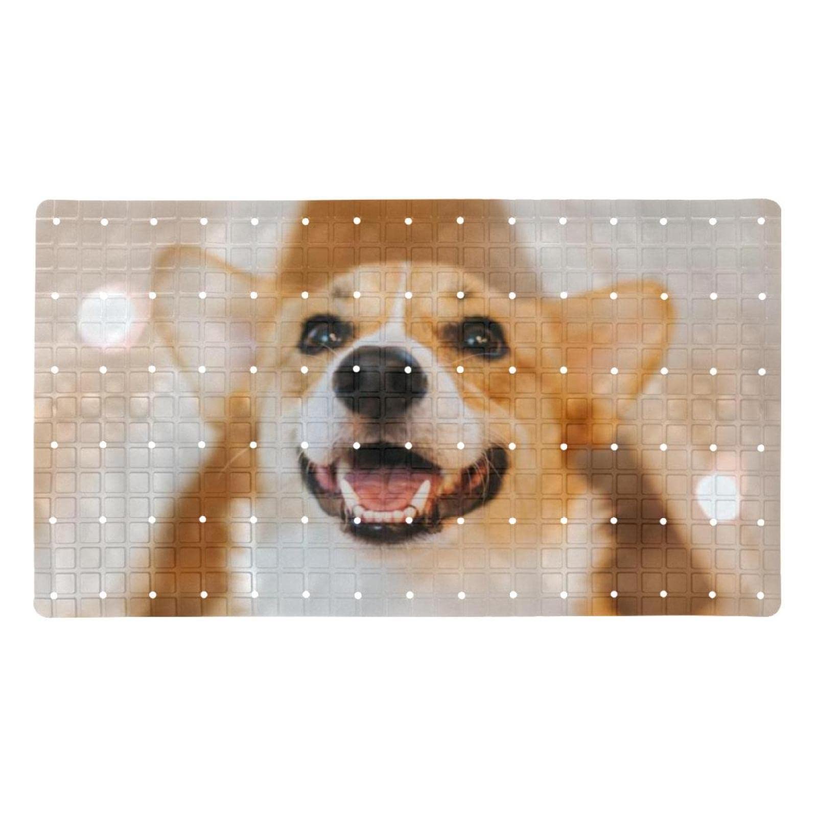 Tapis de douche doux Corgi baignoire antidérapant et sans BPA pour salle de bain