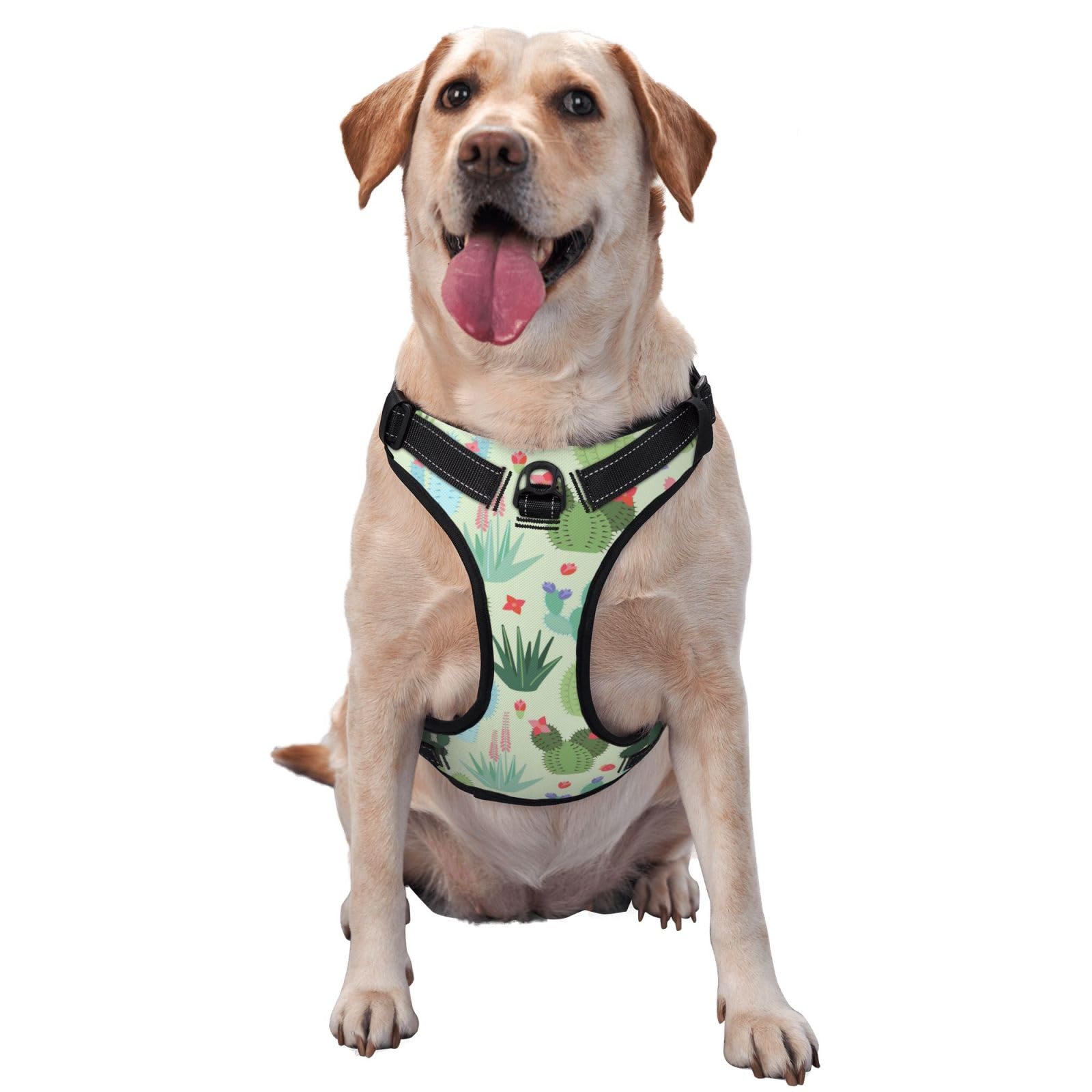 No Pull Dog Harness Front Clip Heavy Duty Cactus and Succulents Easy Control Handle for Large Dog Walking โ image 1