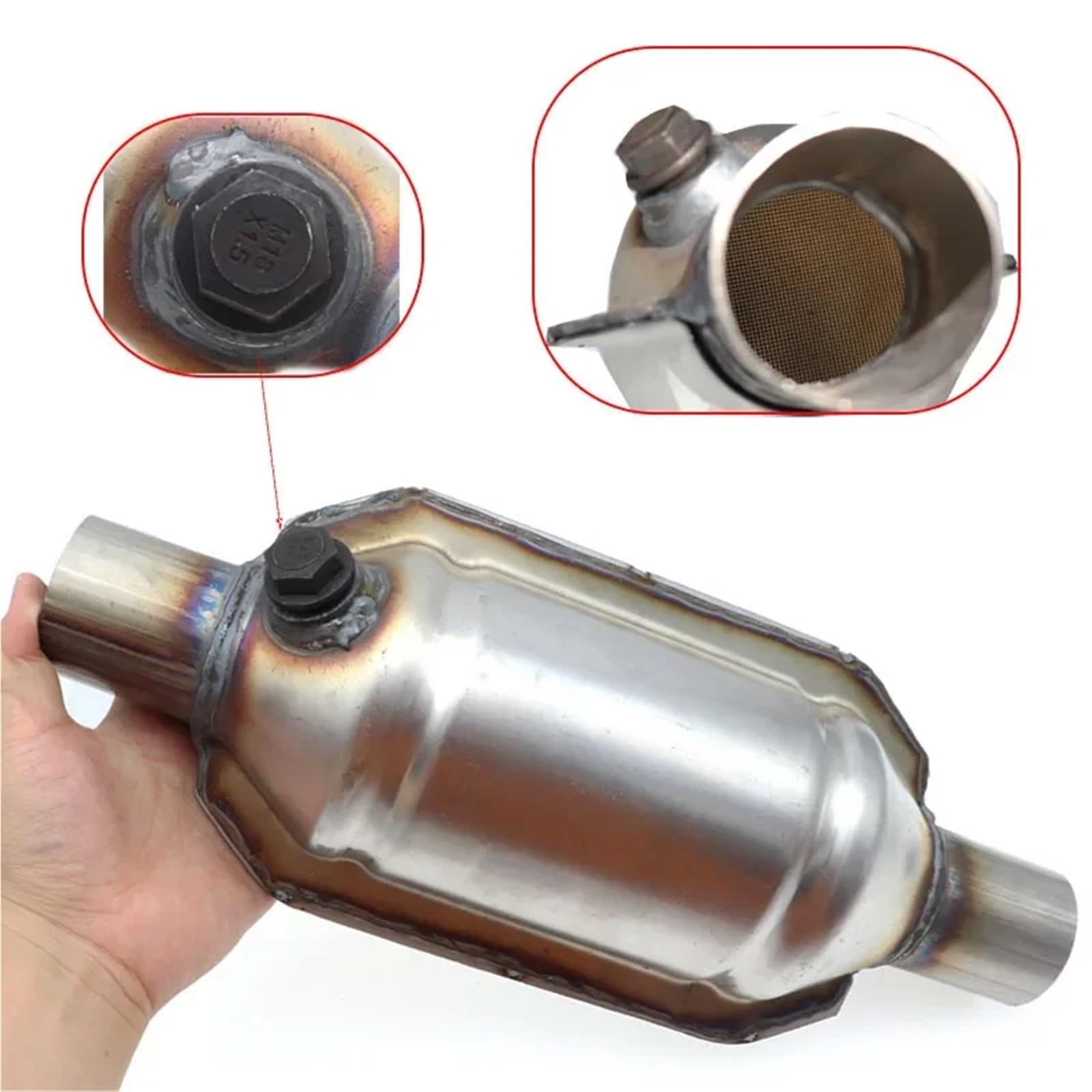 katalizator akcesoria Katalizator filtr 2-calowy uniwersalny katalizator EURO 1 o wysokim przepływie ze stali nierdzewnej z 400 ogniwami, ceramiczny katalizator