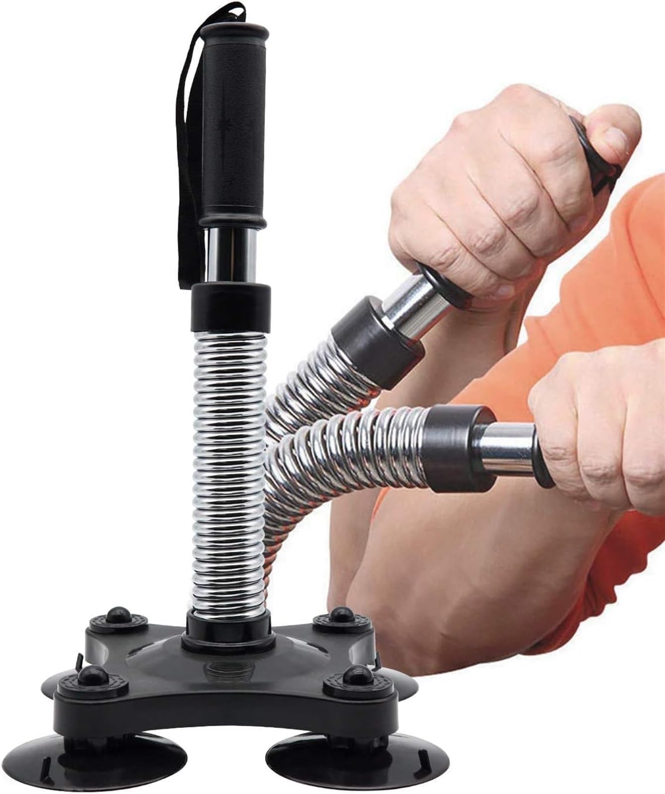 THE WHITE SHOP Arm Trainer, Arm Wrestling Trainer Exerciser, Anchored Power Twister Arm Wrestling Resistance Spring Bar Exerciser For Biceps, Forearms, Shoulders, Forearm Strength Training