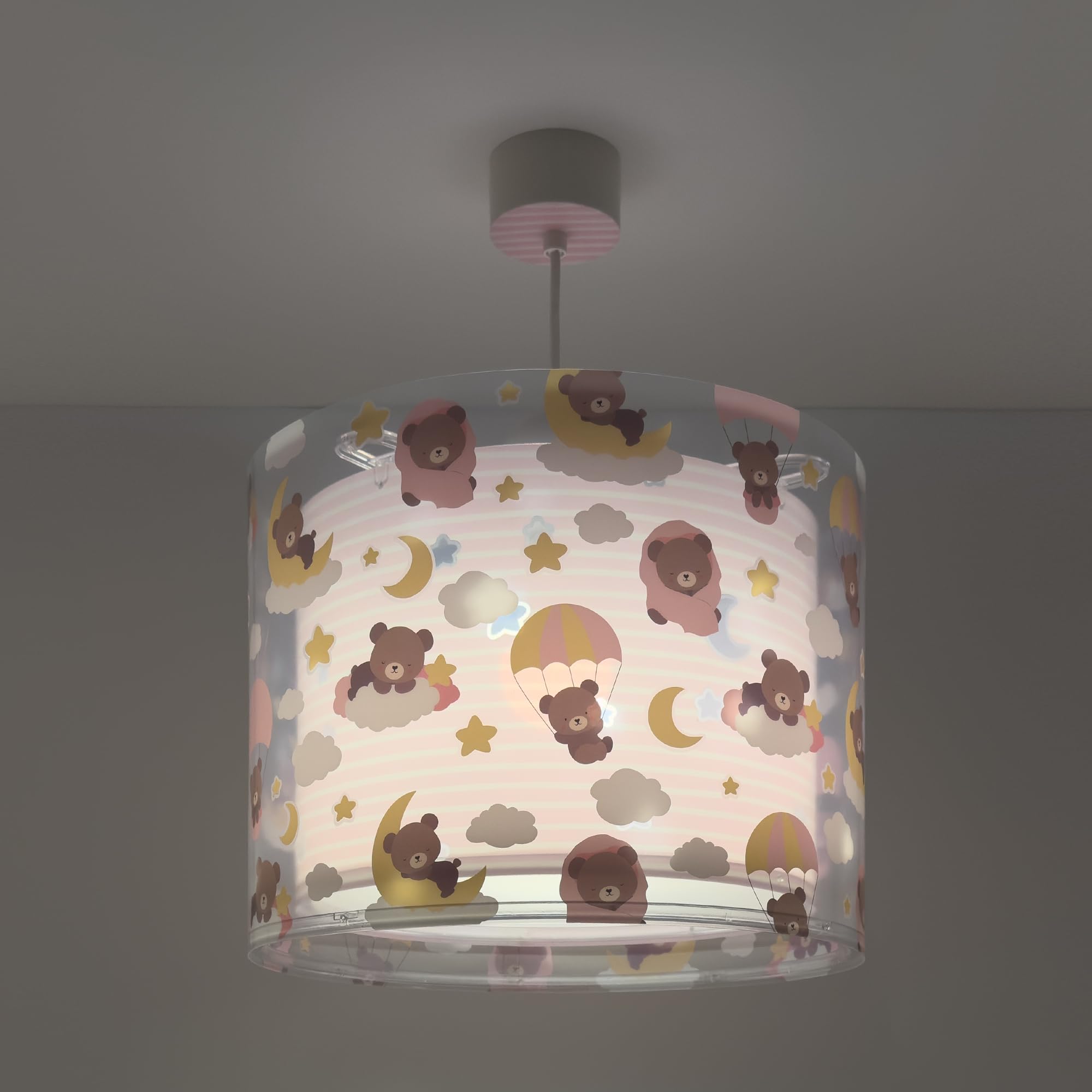 Dalber Lámpara Infantil De Techo Colgante Baby Teddy Ositos Nubes Rosa, 41572S, E27