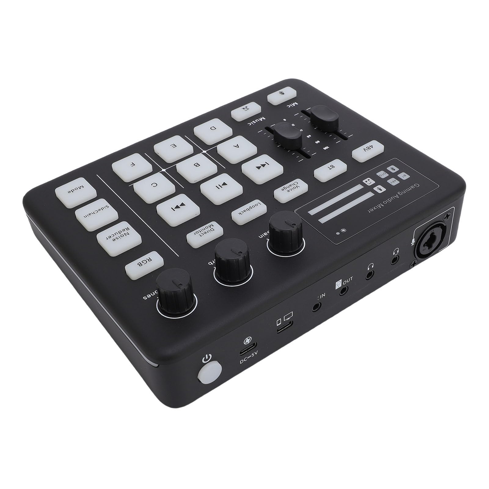 Domary 5.0 Gaming Sound Card with RGB Lighting for Podcasting and Live