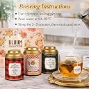 Sancha Tea Boutique, Bloom Collection Tea Gift Box | English Breakfast, Darjeeling & Masala Chai | 3 x 25 Pyramid Tea Bags | Premium Floral Gift Box with Golden Ribbon & Carry Bag gallery image