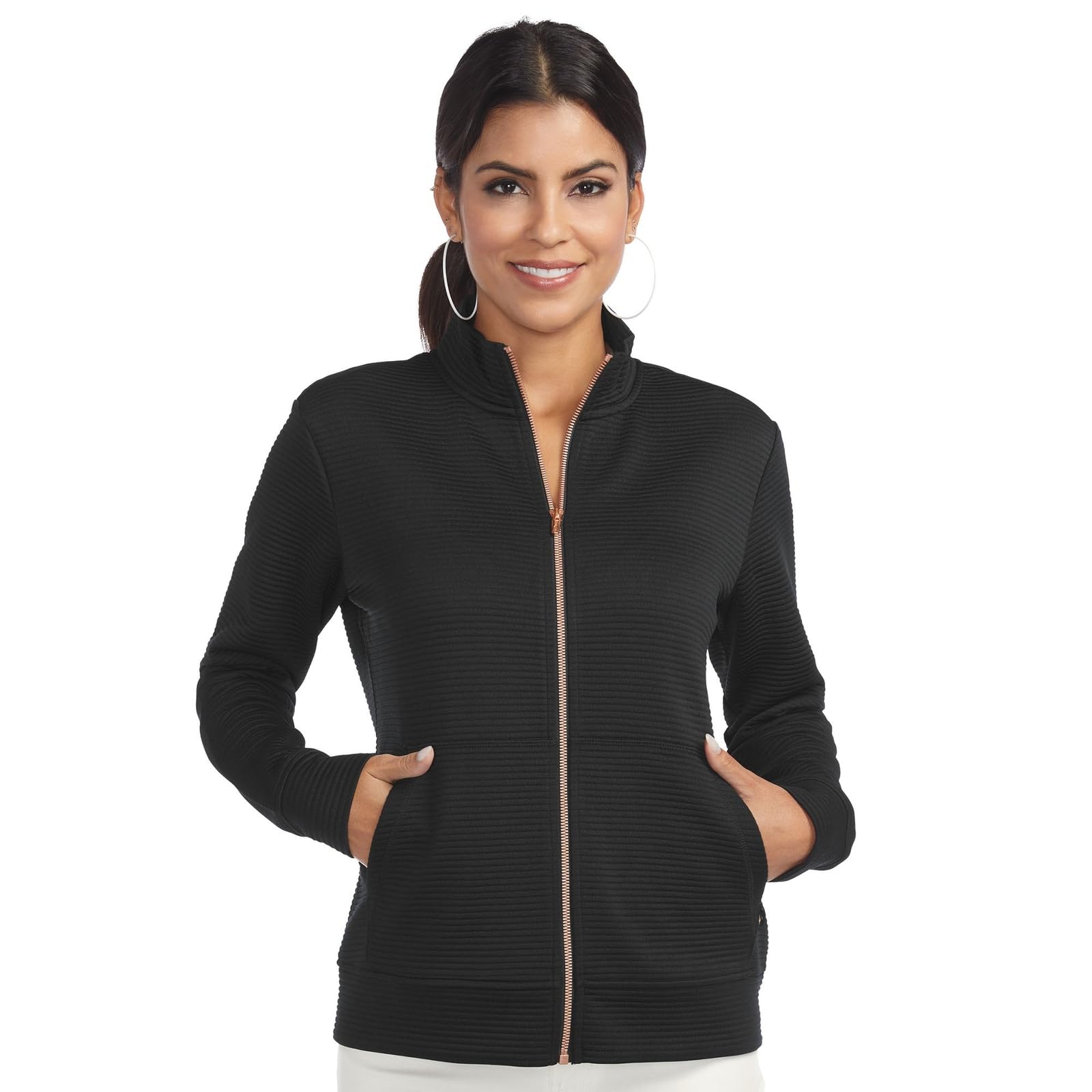 Skechers Women's Black Hoodless Hoodie, Bold Xs
