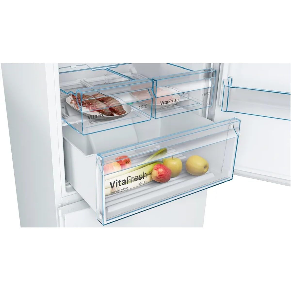 Bosch - Freistehender Kombi-Kühlschrank Serie 4 XXL Total NoFrost weiß KGN493IDA